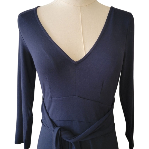 Ann Taylor Midnight Blue Jersey Knit Dress Size 0 - Picture 2 of 5